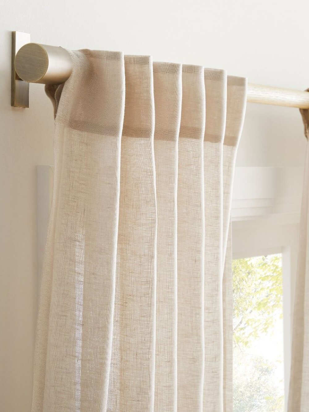 Sheer European Flax Linen Curtains, 42" x 56", West Elm